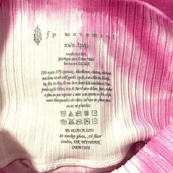 Free People Movement Leggings XS/S Pink White Tie Dye Pants - Picture 3 of 10